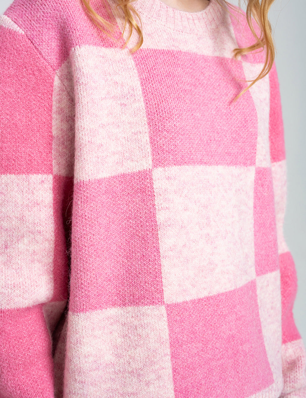 Two-color Block Stretch Knit Wool-blend Pullover Jumper