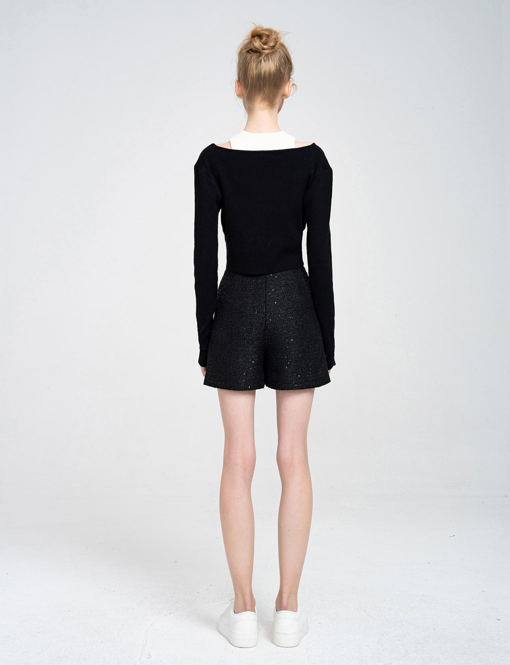 Ribbed Stretch Knit Cardigan and Top Set