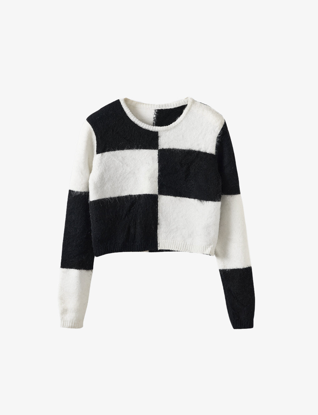 Cropped 2 Colour-block Knit Wool-blend Jumper